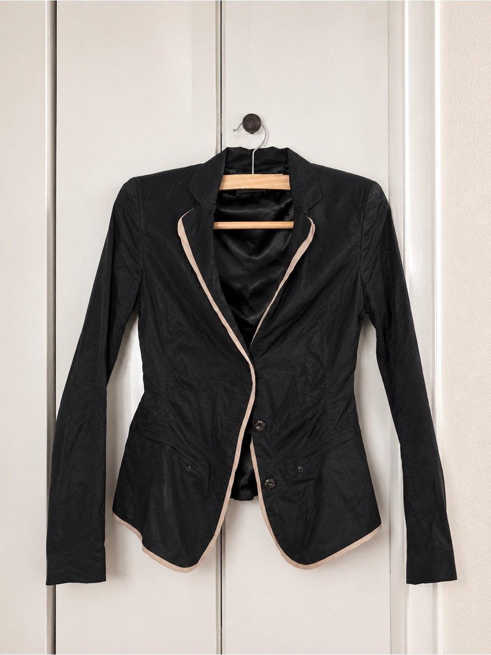 Tahari Black Blazer with Cream Trim